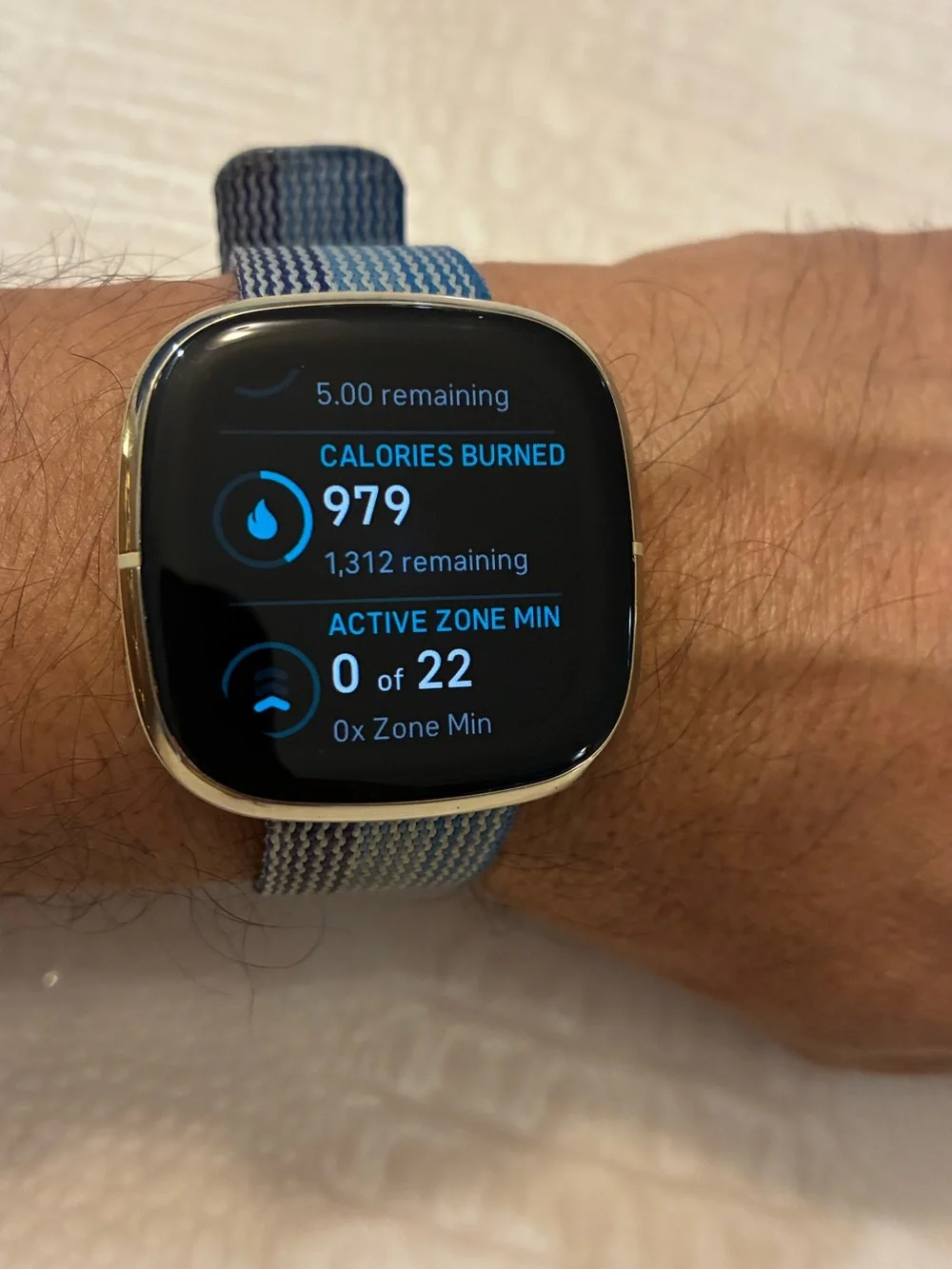 Fitbit sense Smartwatch with Blue Woven Band